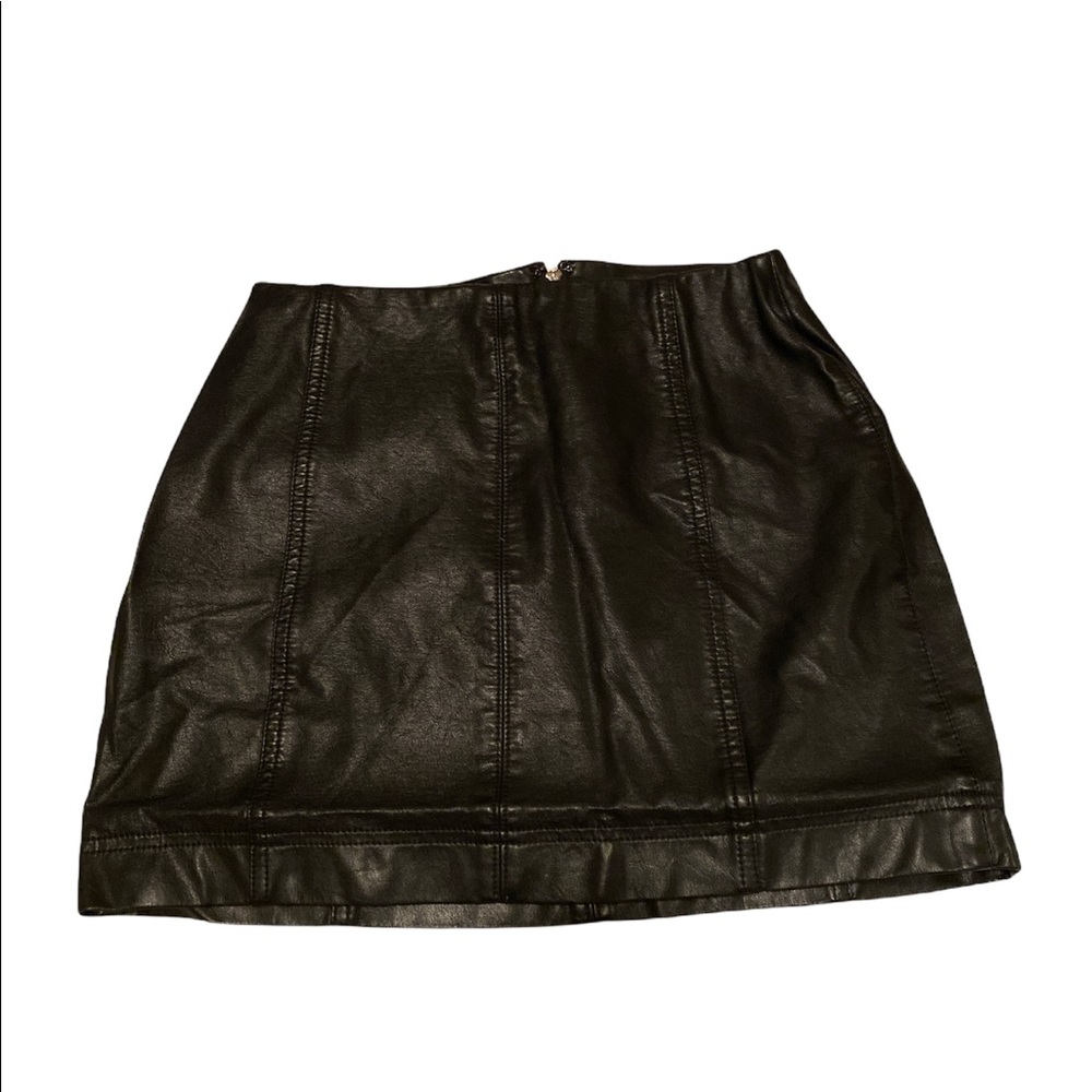 Black leather skirt